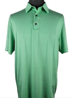 Chase 54 Green Men's Poly Blend Golf Polo Casual Sport Size L